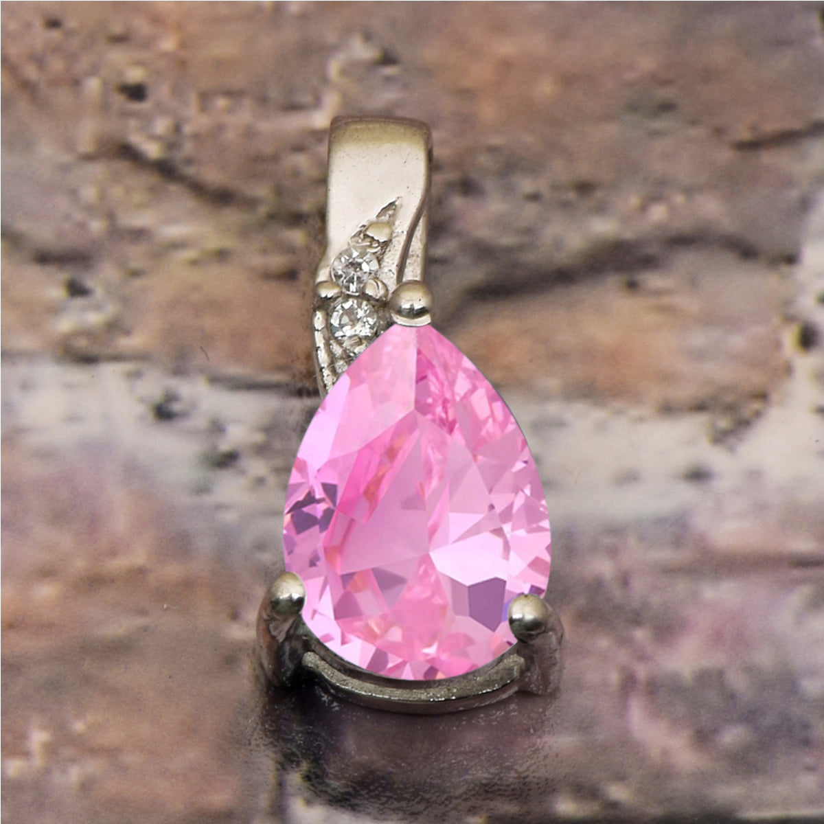 Art Deco Pear Cut Multi Choice Gemstone Pendant