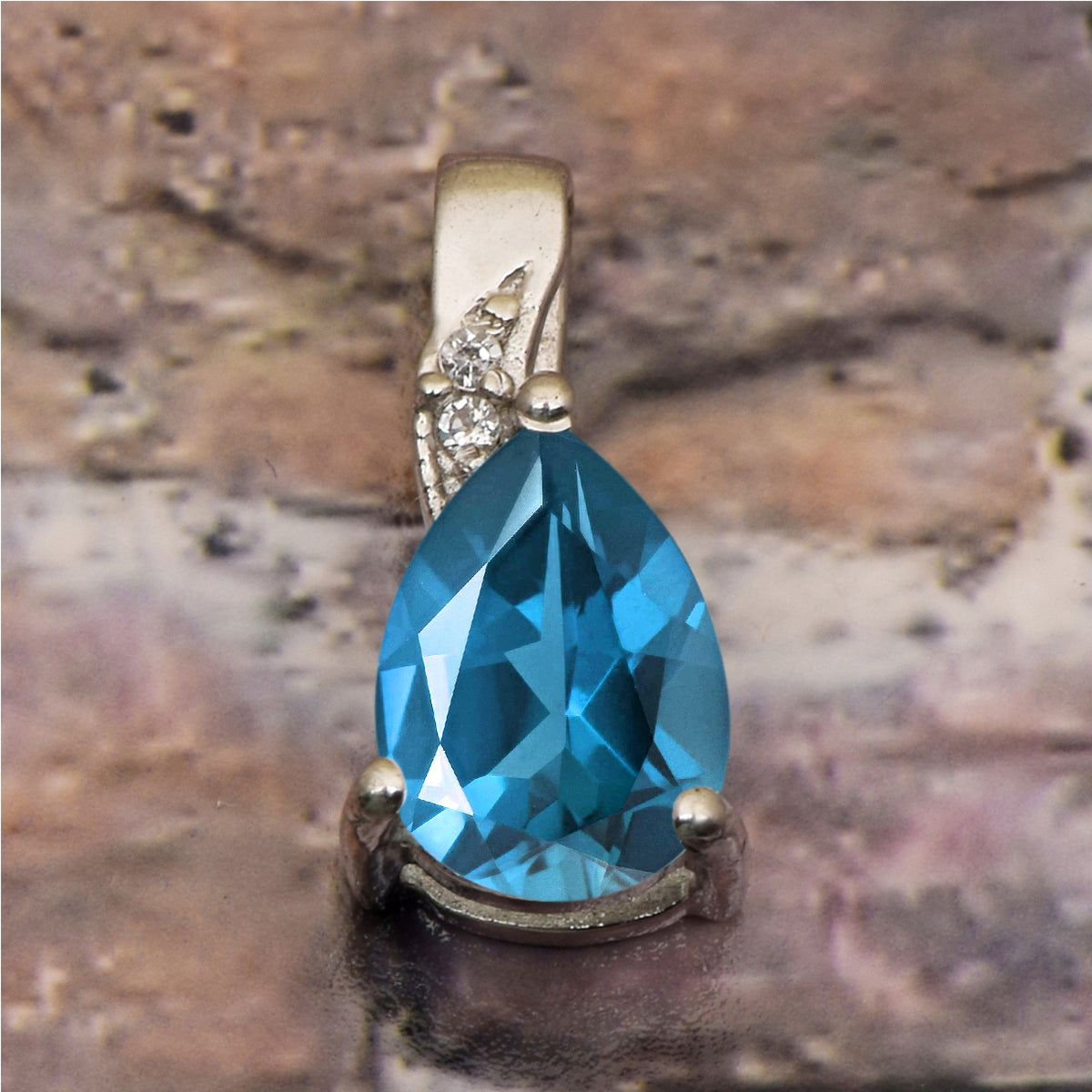 Art Deco Pear Cut Multi Choice Gemstone Pendant