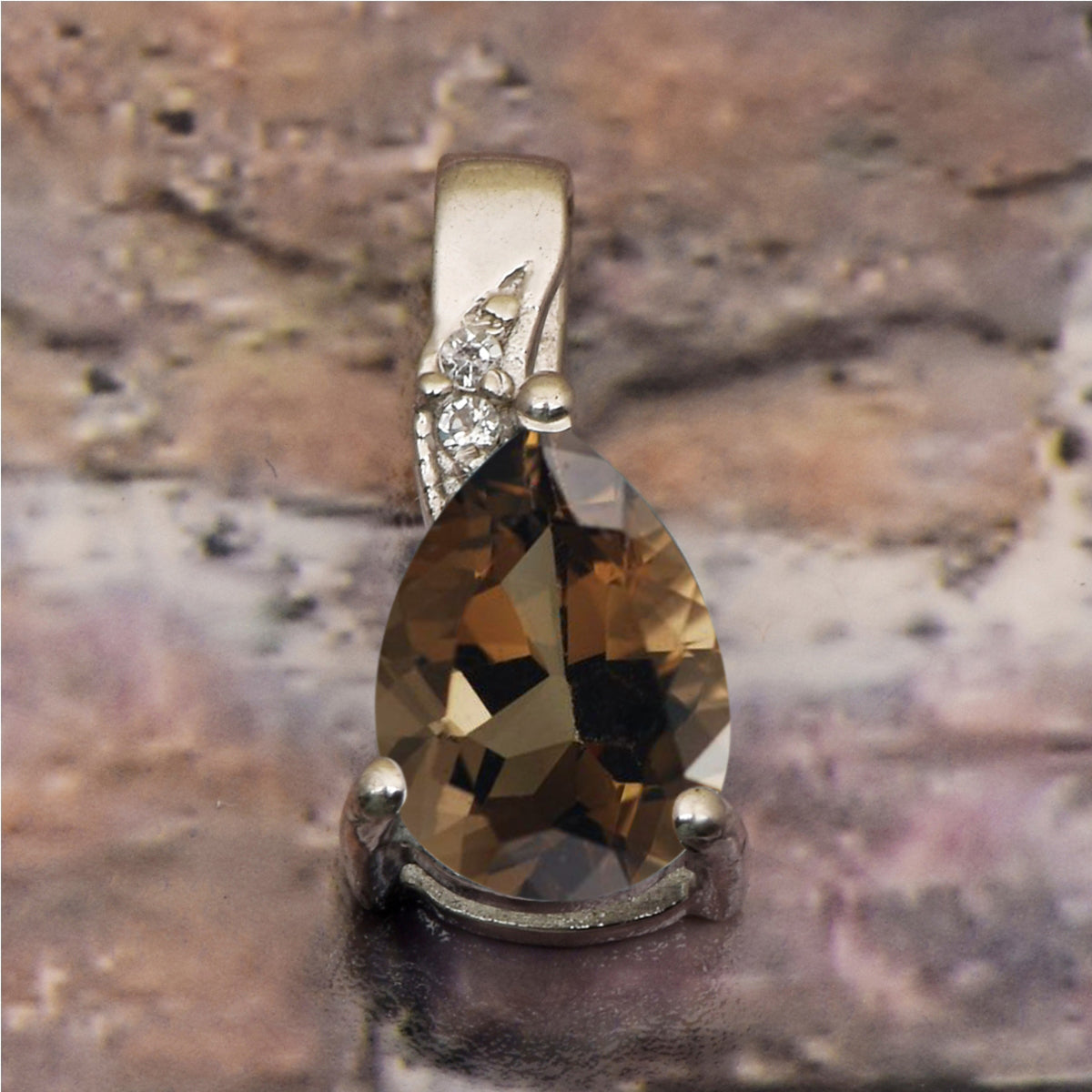 Art Deco Pear Cut Multi Choice Gemstone Pendant