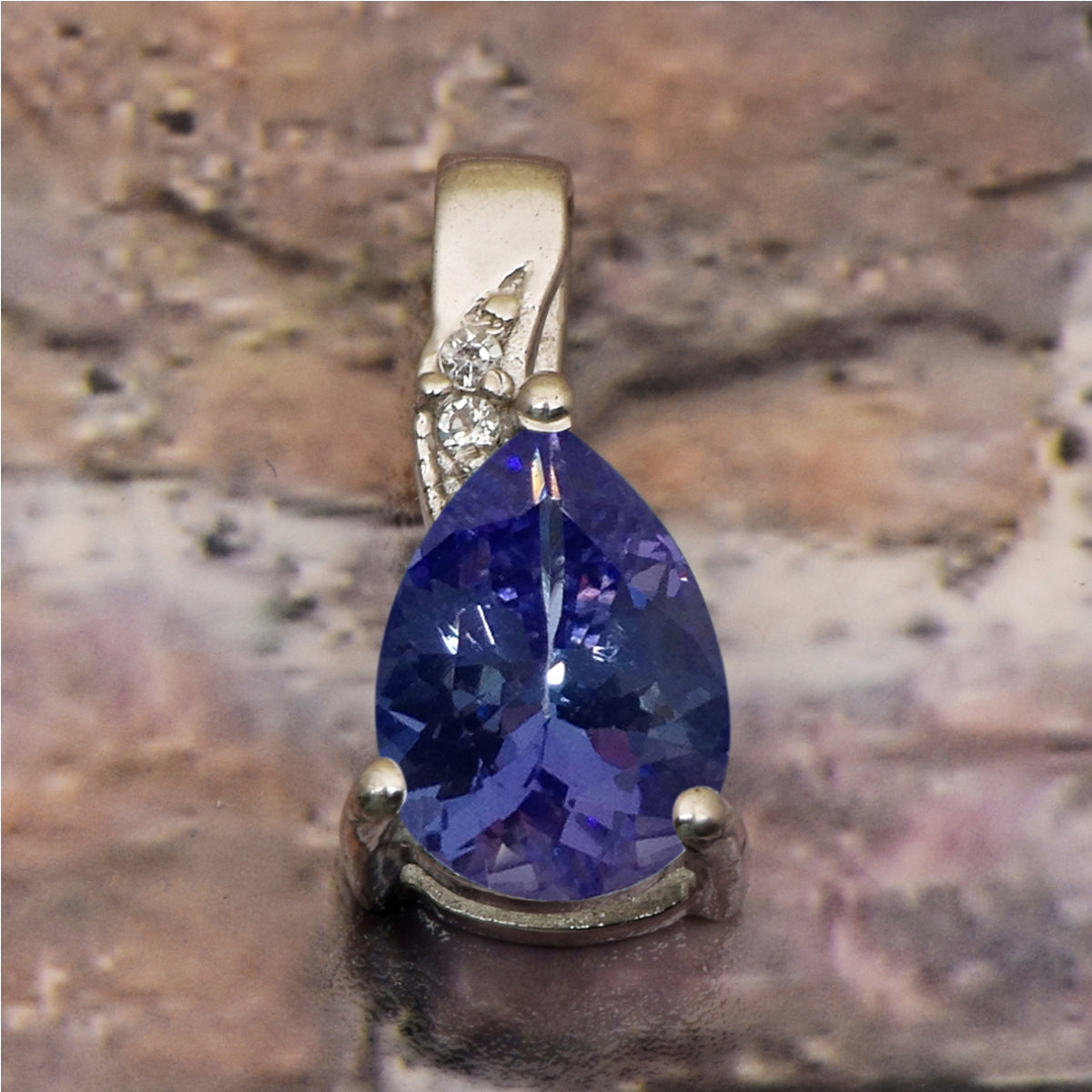 Art Deco Pear Cut Multi Choice Gemstone Pendant