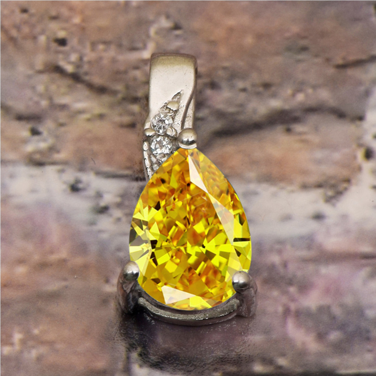 Art Deco Pear Cut Multi Choice Gemstone Pendant