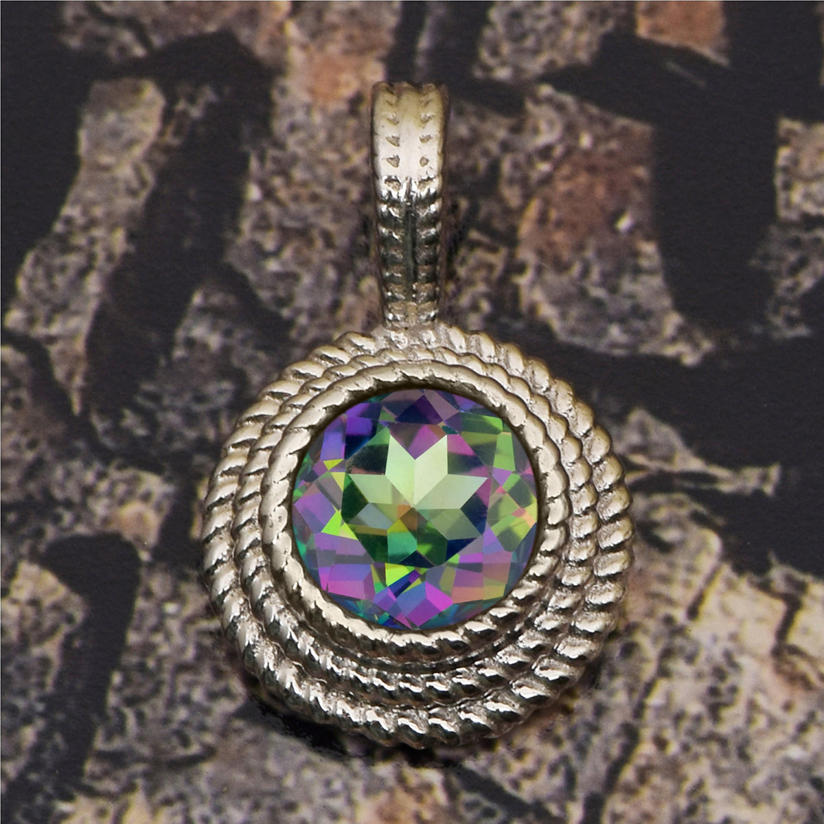 Round Braided Multi Choice Gemstone Pendant