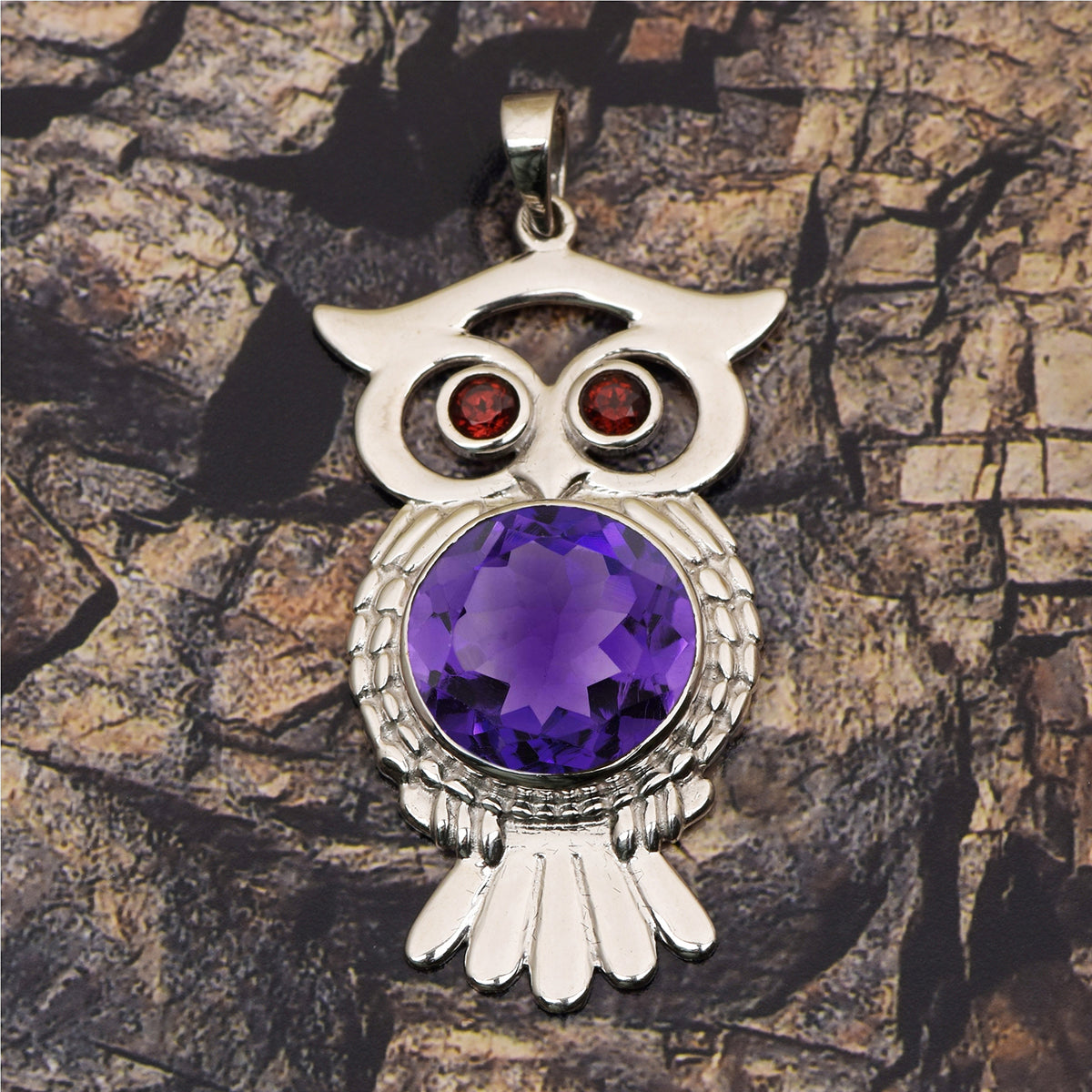 Owl Pendant Multi Choice Gemstone Pendant