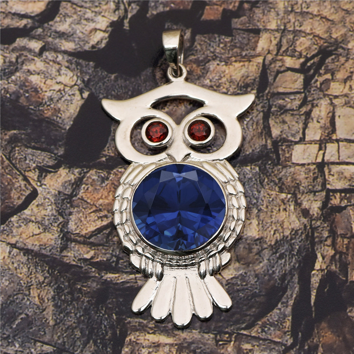Owl Pendant Multi Choice Gemstone Pendant