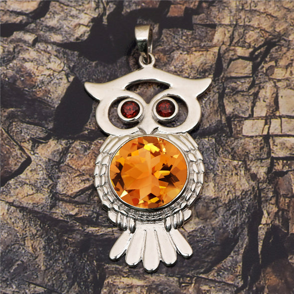 Owl Pendant Multi Choice Gemstone Pendant