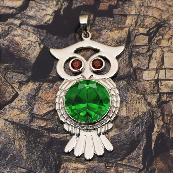 Owl Pendant Multi Choice Gemstone Pendant