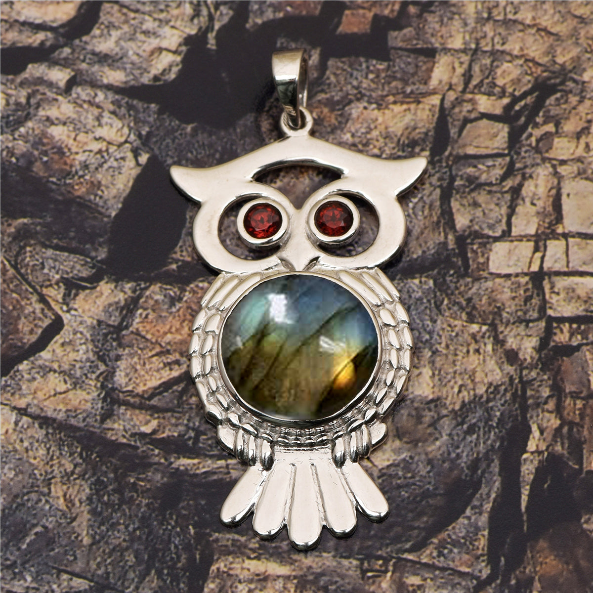 Owl Pendant Multi Choice Gemstone Pendant