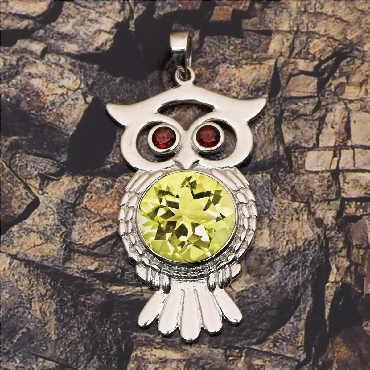 Owl Pendant Multi Choice Gemstone Pendant