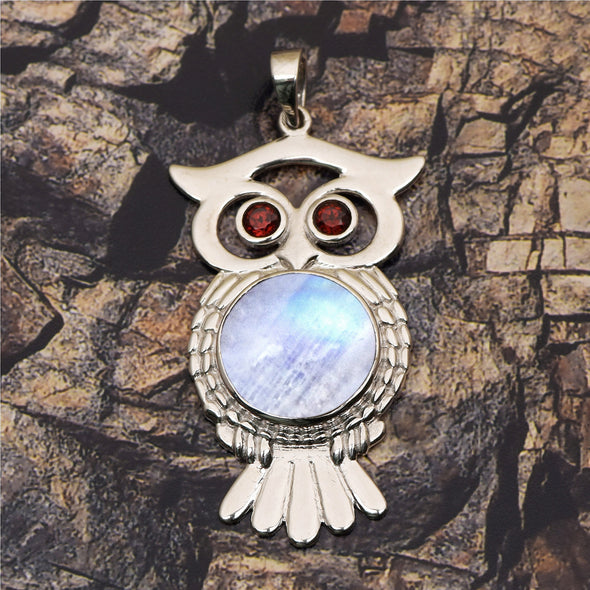 Owl Pendant Multi Choice Gemstone Pendant