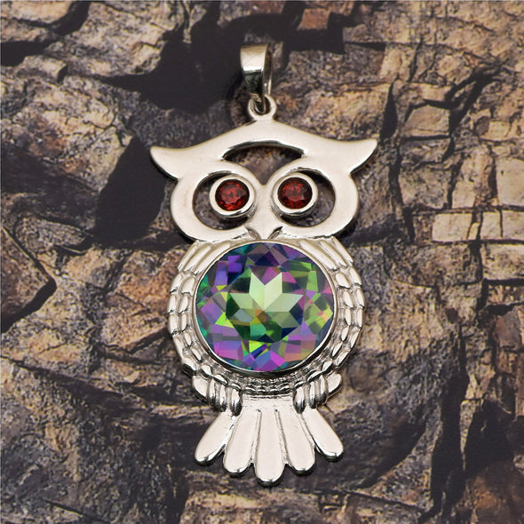 Owl Pendant Multi Choice Gemstone Pendant