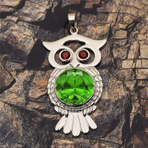 Owl Pendant Multi Choice Gemstone Pendant