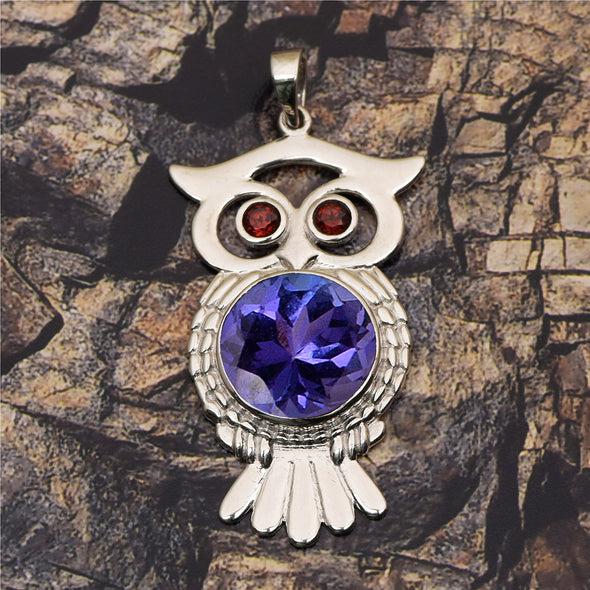 Owl Pendant Multi Choice Gemstone Pendant