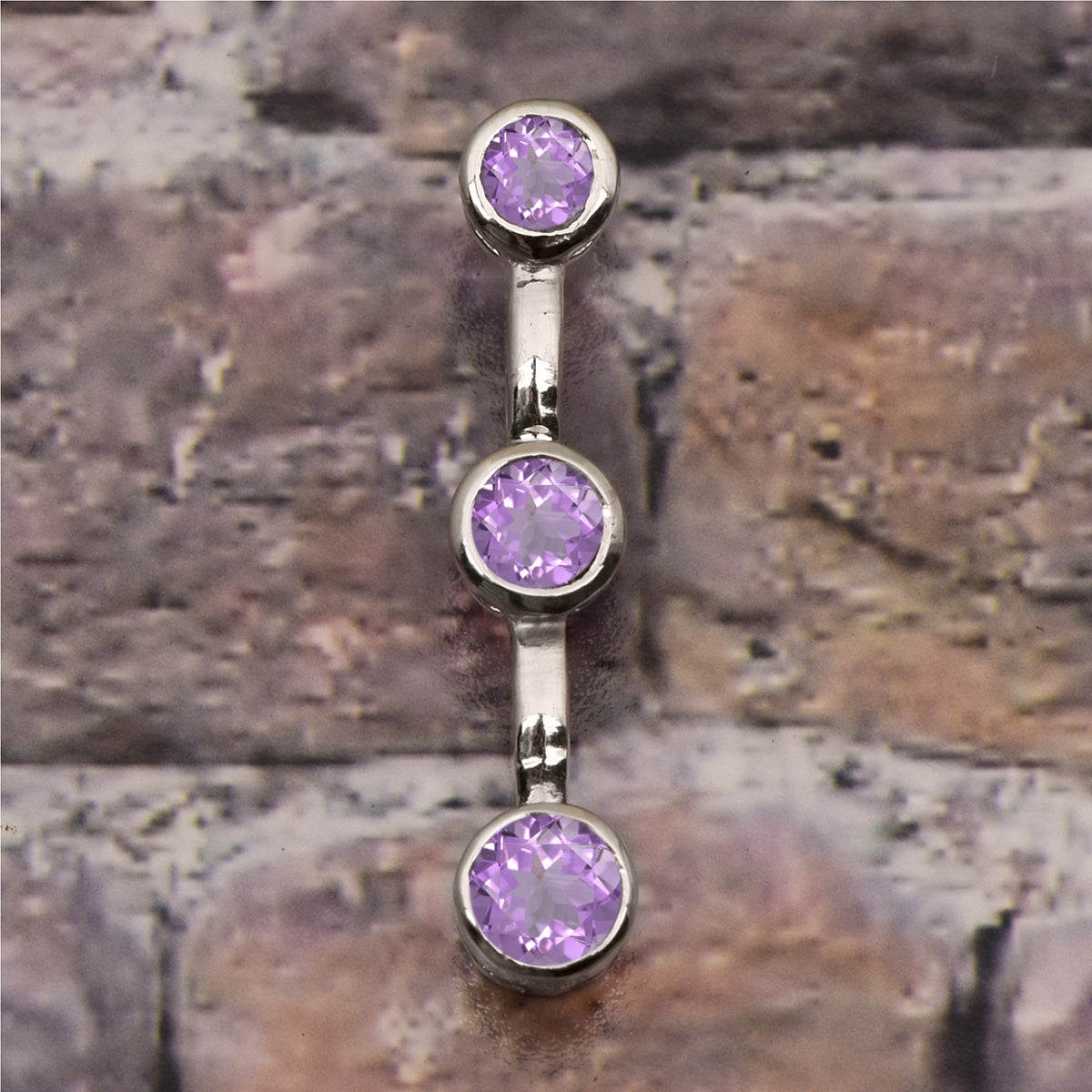 Tear Drop Three Stone Multi Choice Gemstone Pendant