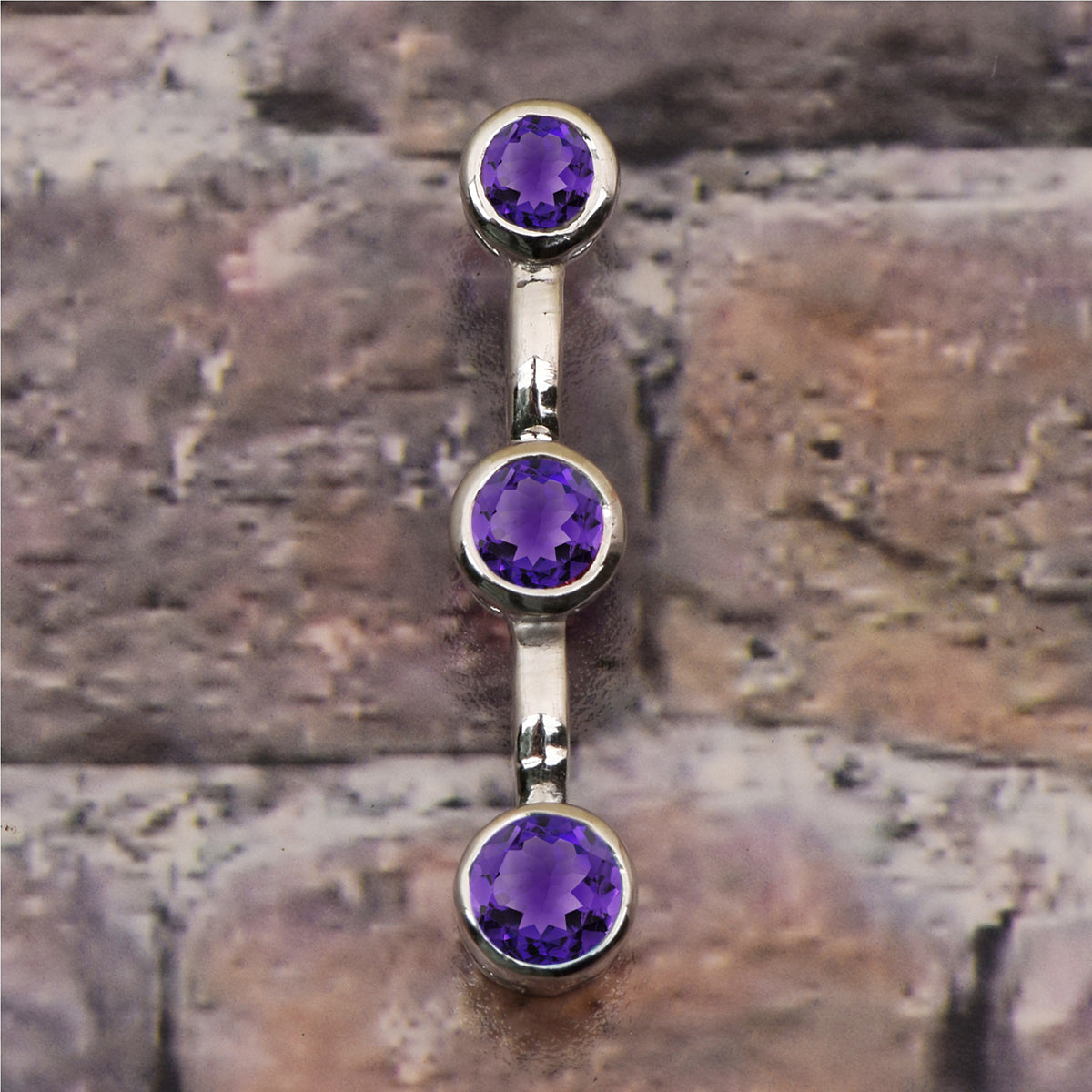 Tear Drop Three Stone Multi Choice Gemstone Pendant