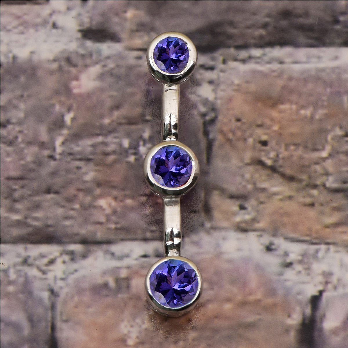 Tear Drop Three Stone Multi Choice Gemstone Pendant