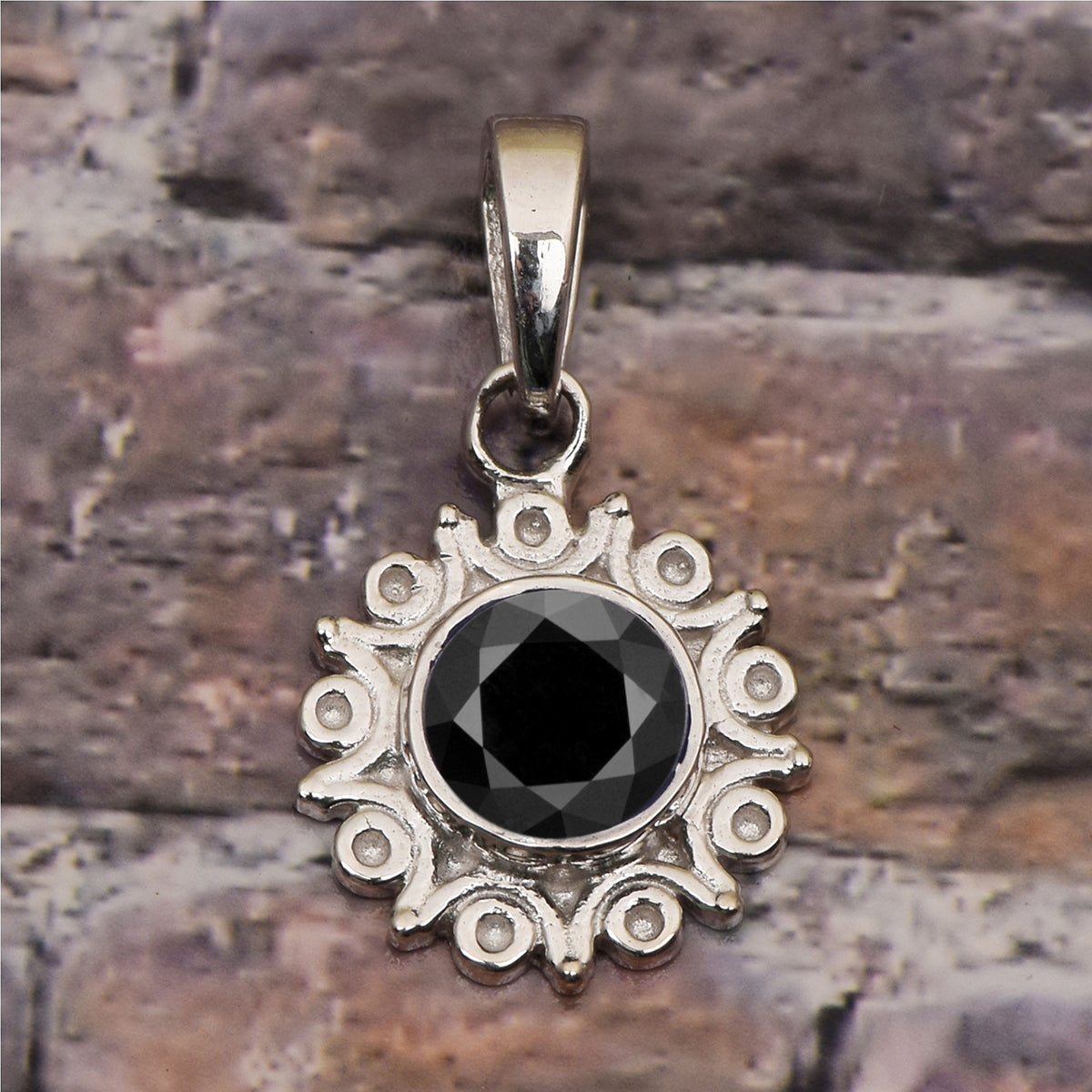Vintage Swirl Design Multi Choice Gemstone Pendant