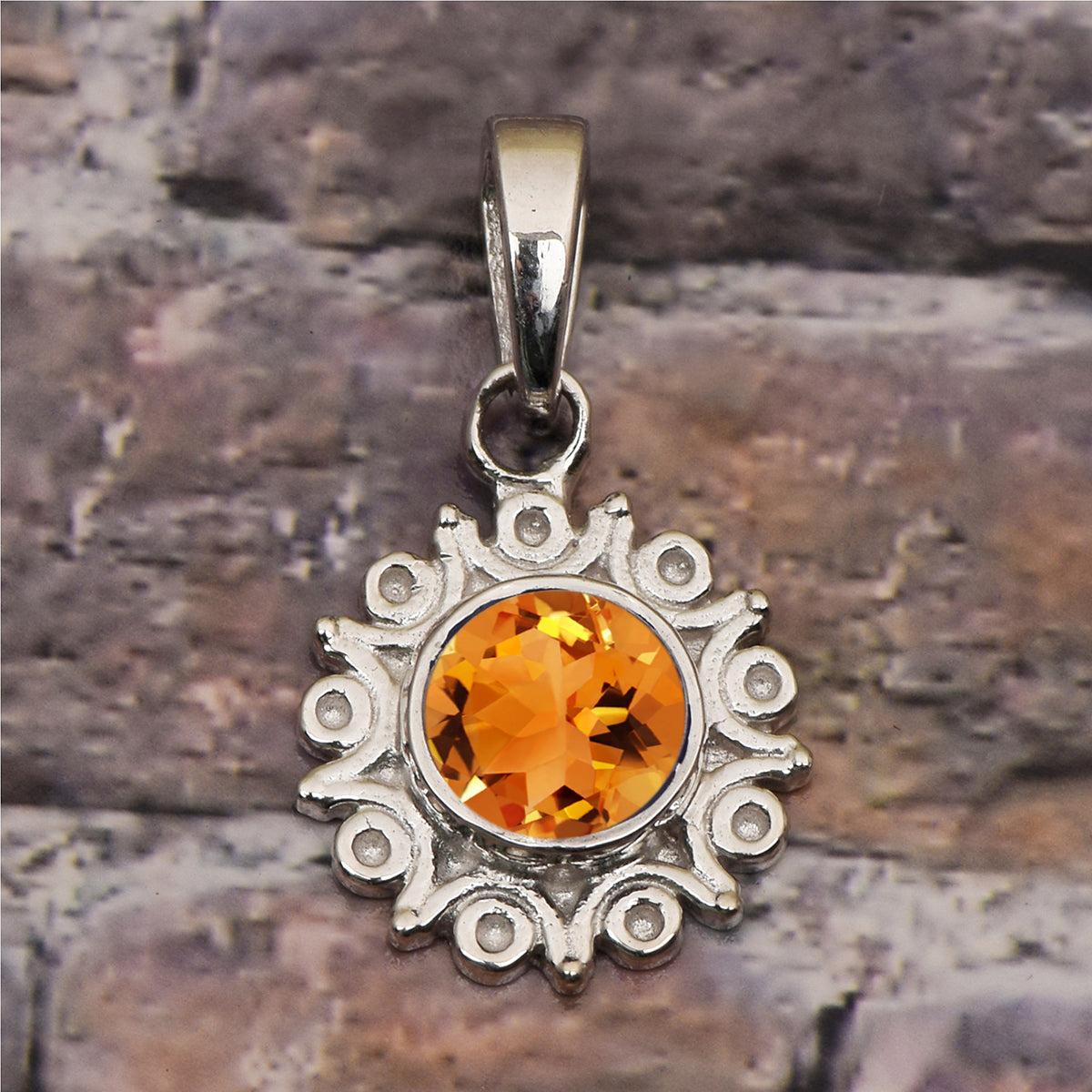 Vintage Swirl Design Multi Choice Gemstone Pendant