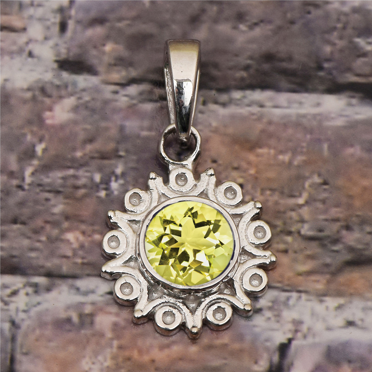 Vintage Swirl Design Multi Choice Gemstone Pendant