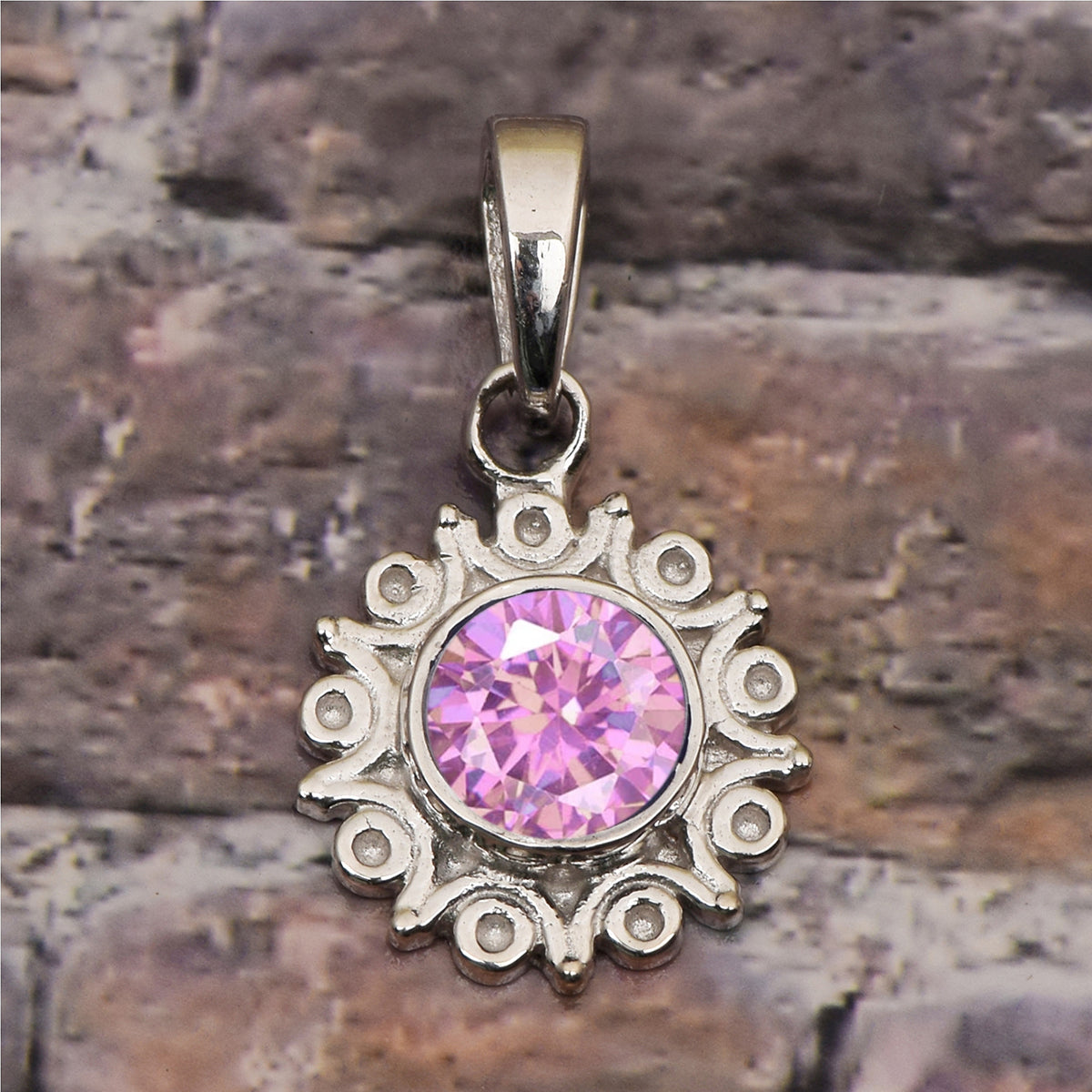 Vintage Swirl Design Multi Choice Gemstone Pendant