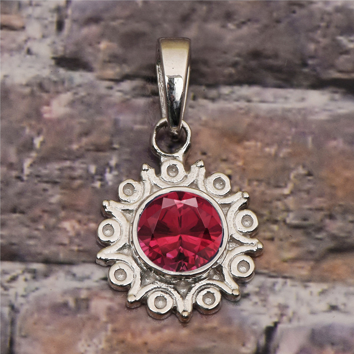 Vintage Swirl Design Multi Choice Gemstone Pendant