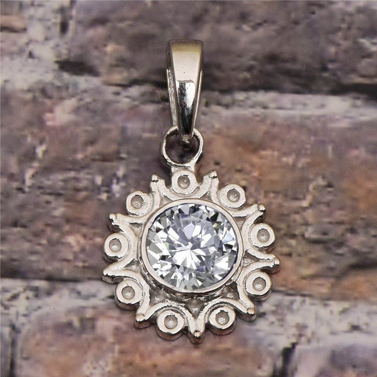 Vintage Swirl Design Multi Choice Gemstone Pendant