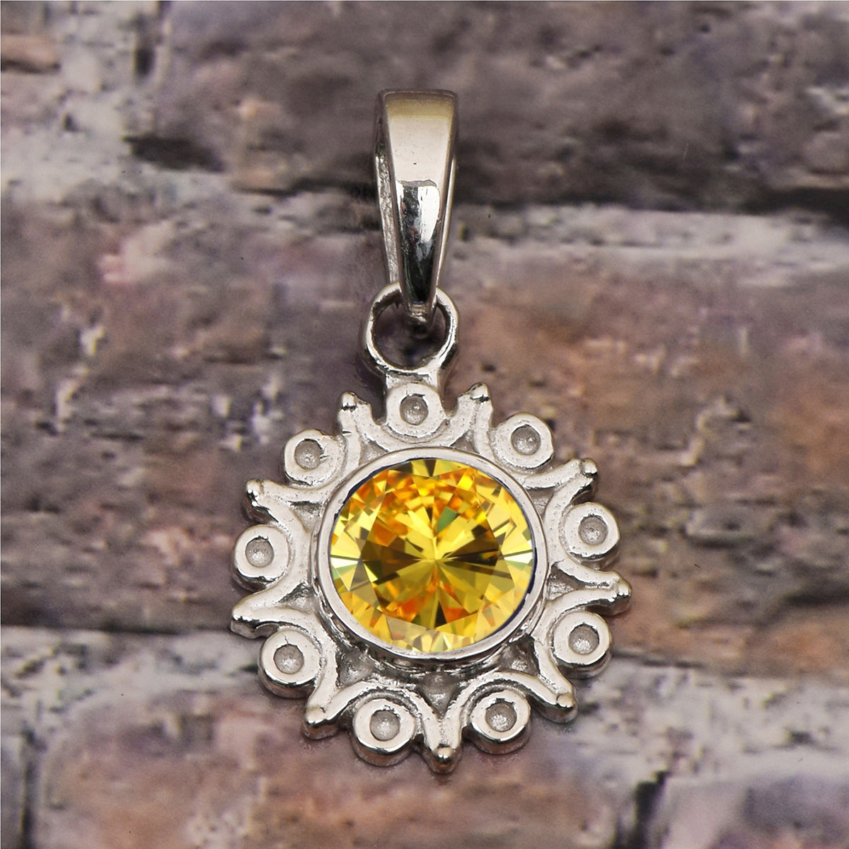 Vintage Swirl Design Multi Choice Gemstone Pendant