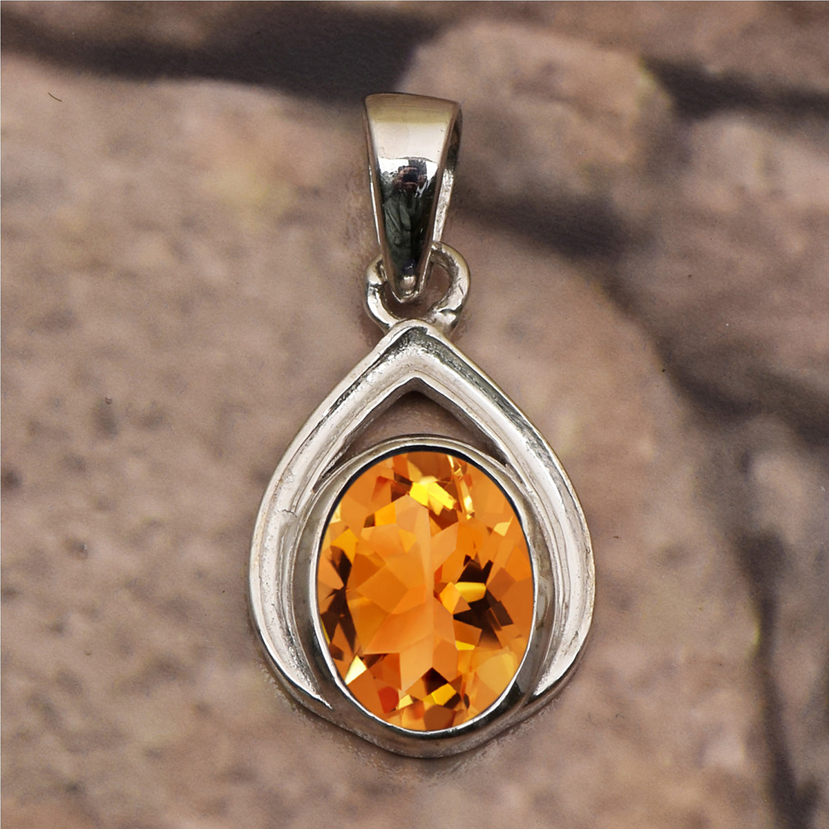 Celtic Style Oval Cut Multi Choice Gemstone Pendant