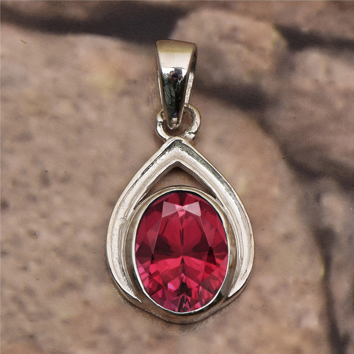 Celtic Style Oval Cut Multi Choice Gemstone Pendant