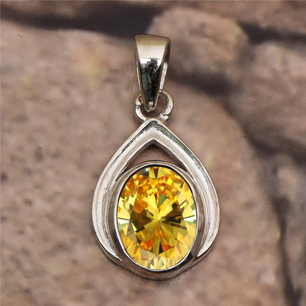 Celtic Style Oval Cut Multi Choice Gemstone Pendant