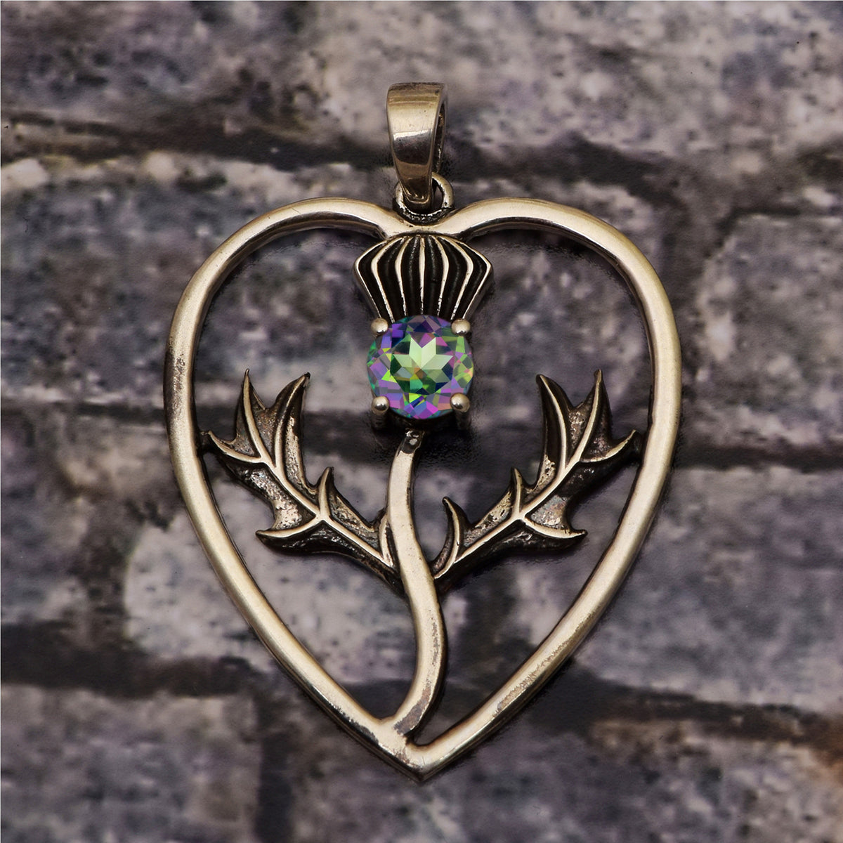 Vintage Heart Multi Choice Gemstone Pendant