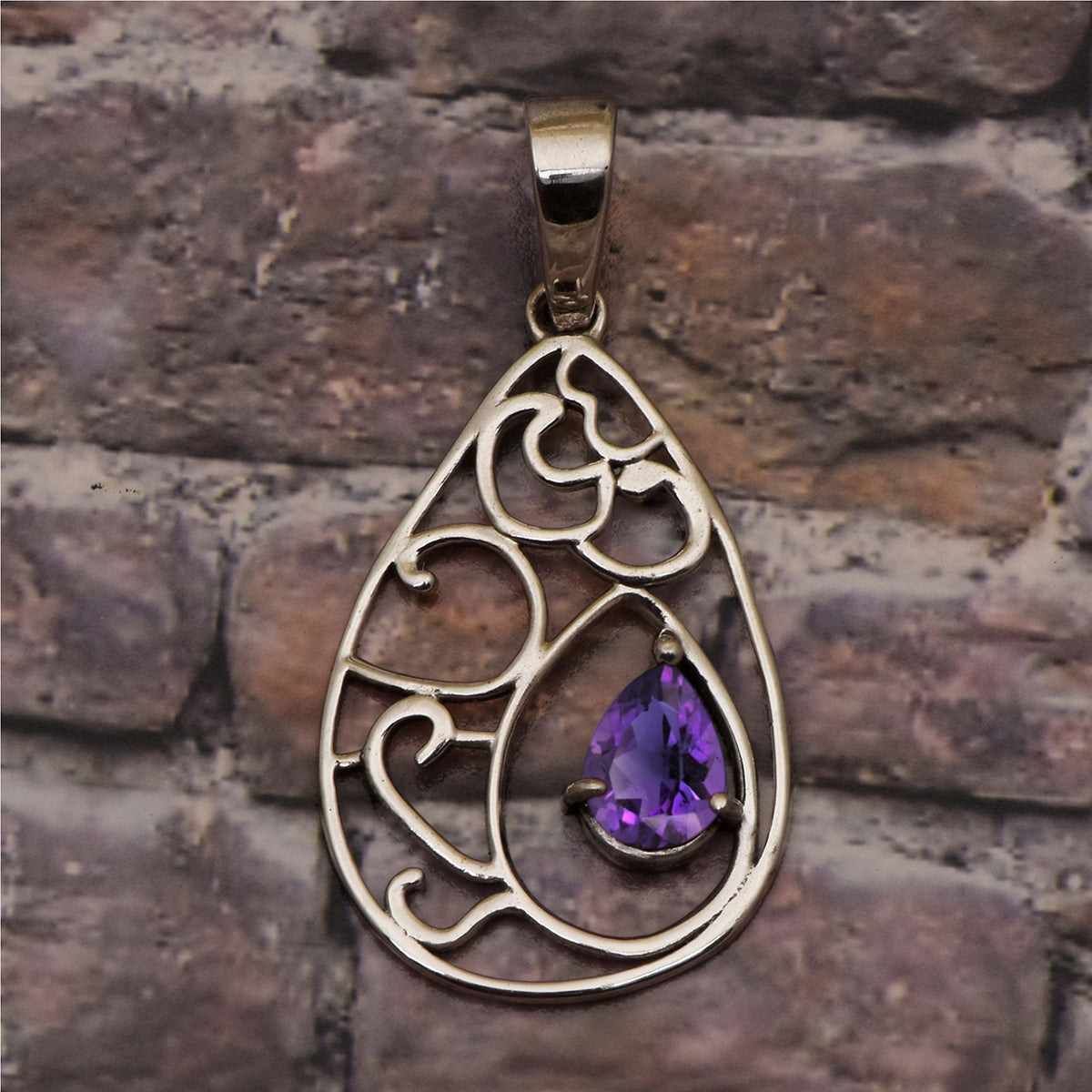 Pear Drop Vintage Multi Choice Gemstone Pendant