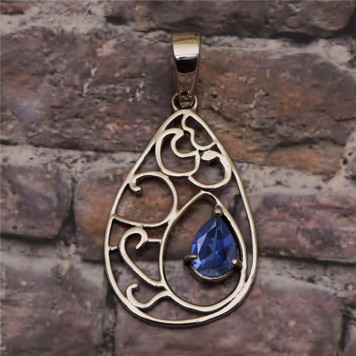 Pear Drop Vintage Multi Choice Gemstone Pendant