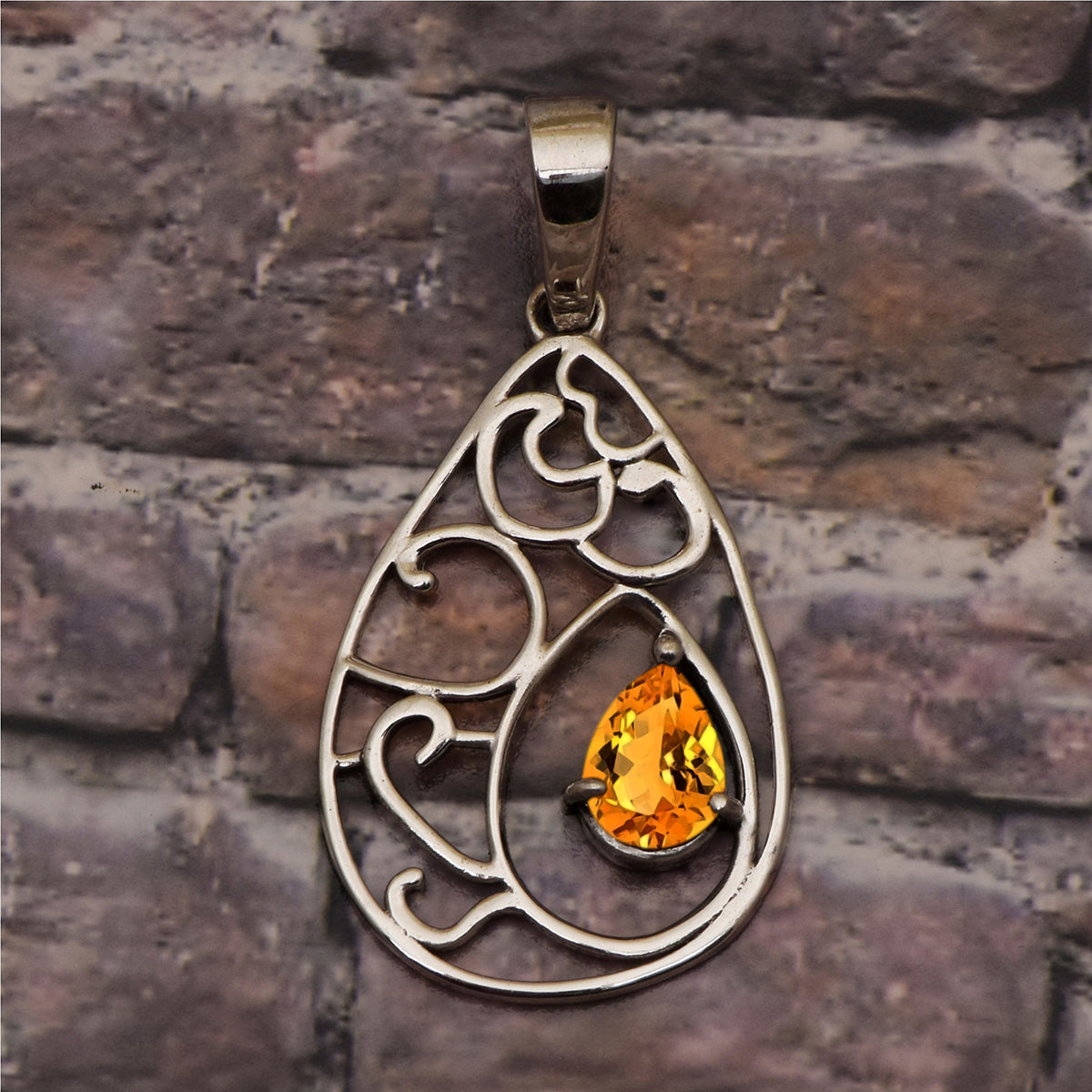 Pear Drop Vintage Multi Choice Gemstone Pendant