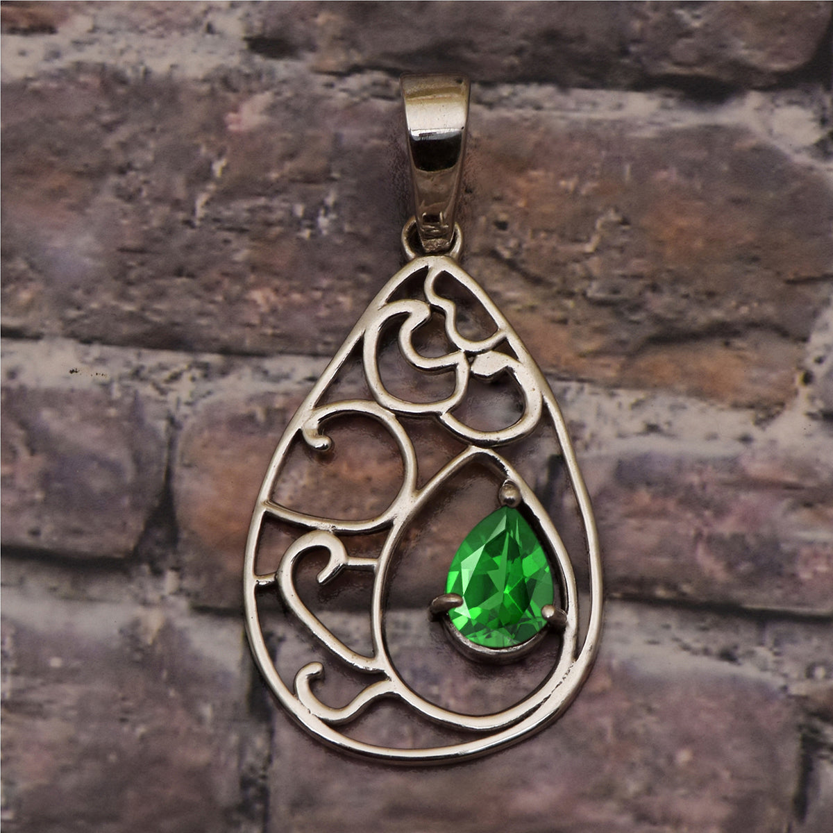 Pear Drop Vintage Multi Choice Gemstone Pendant