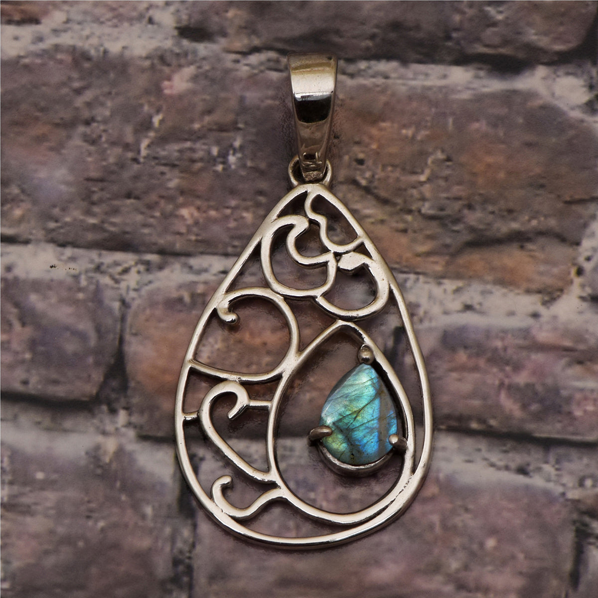 Pear Drop Vintage Multi Choice Gemstone Pendant