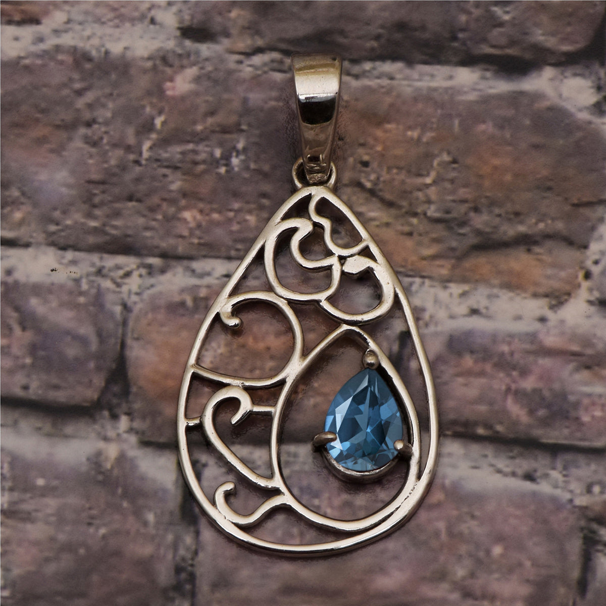 Pear Drop Vintage Multi Choice Gemstone Pendant