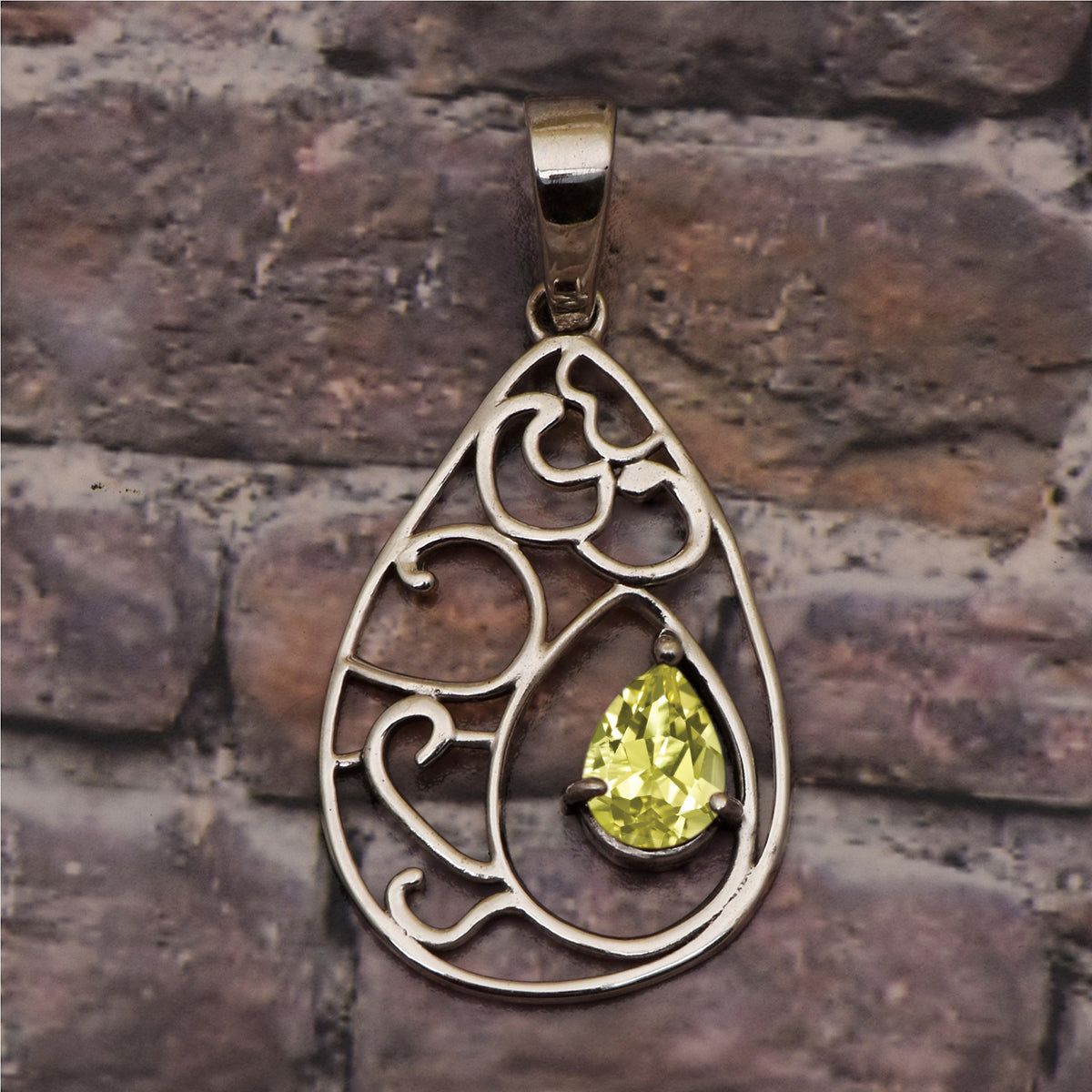 Pear Drop Vintage Multi Choice Gemstone Pendant
