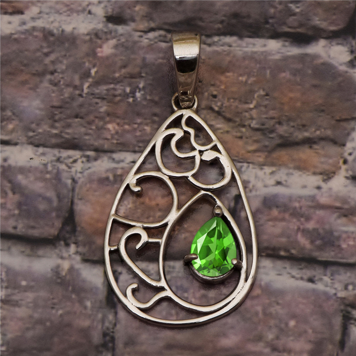 Pear Drop Vintage Multi Choice Gemstone Pendant
