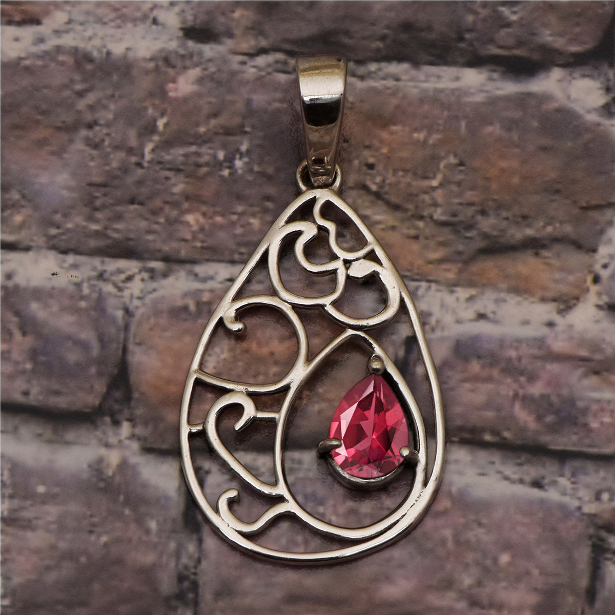 Pear Drop Vintage Multi Choice Gemstone Pendant