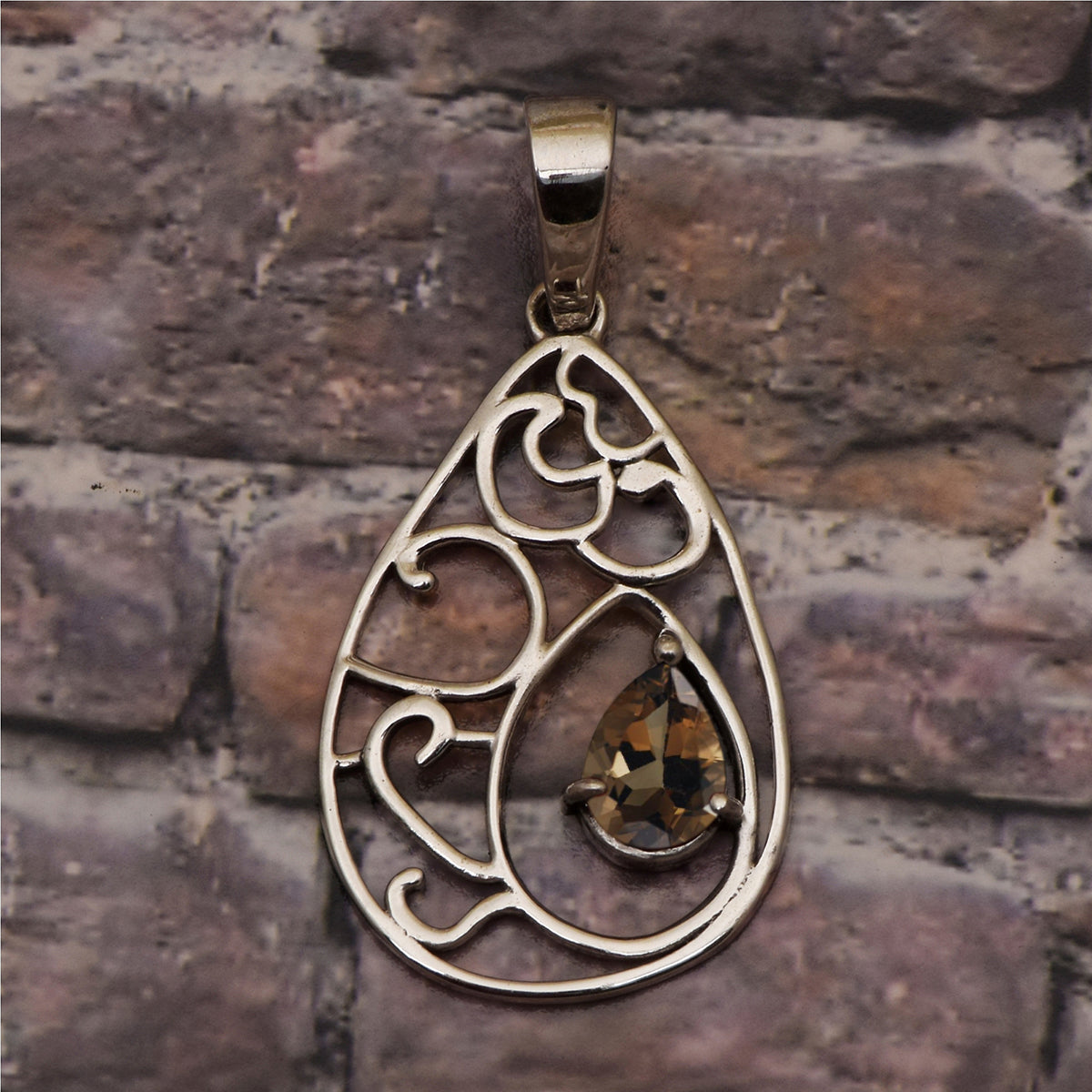 Pear Drop Vintage Multi Choice Gemstone Pendant