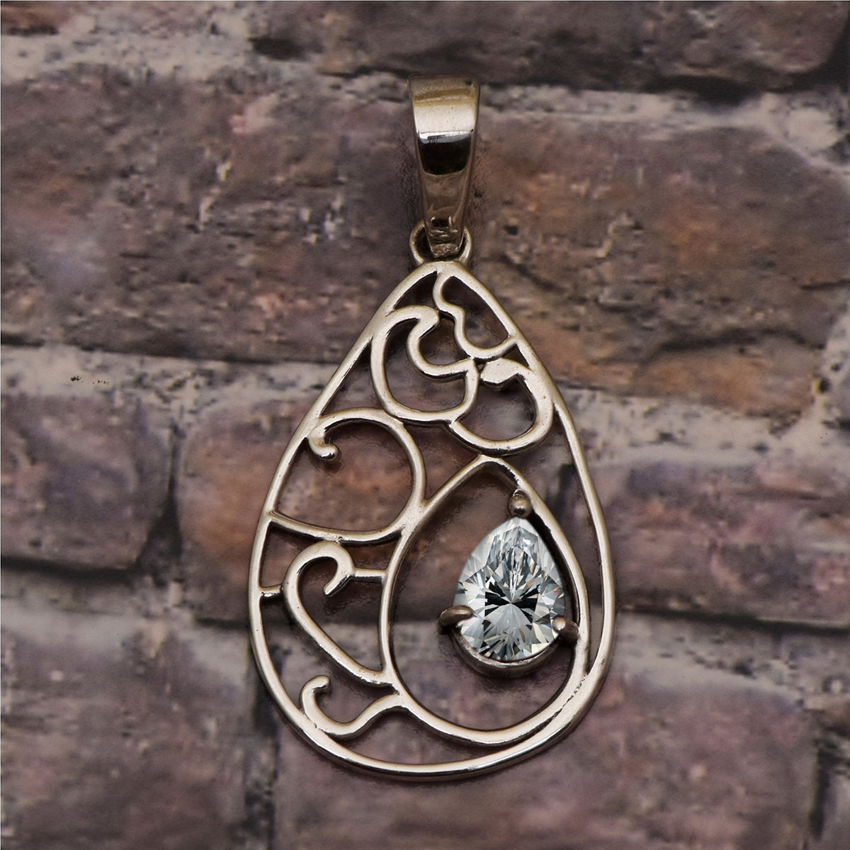 Pear Drop Vintage Multi Choice Gemstone Pendant
