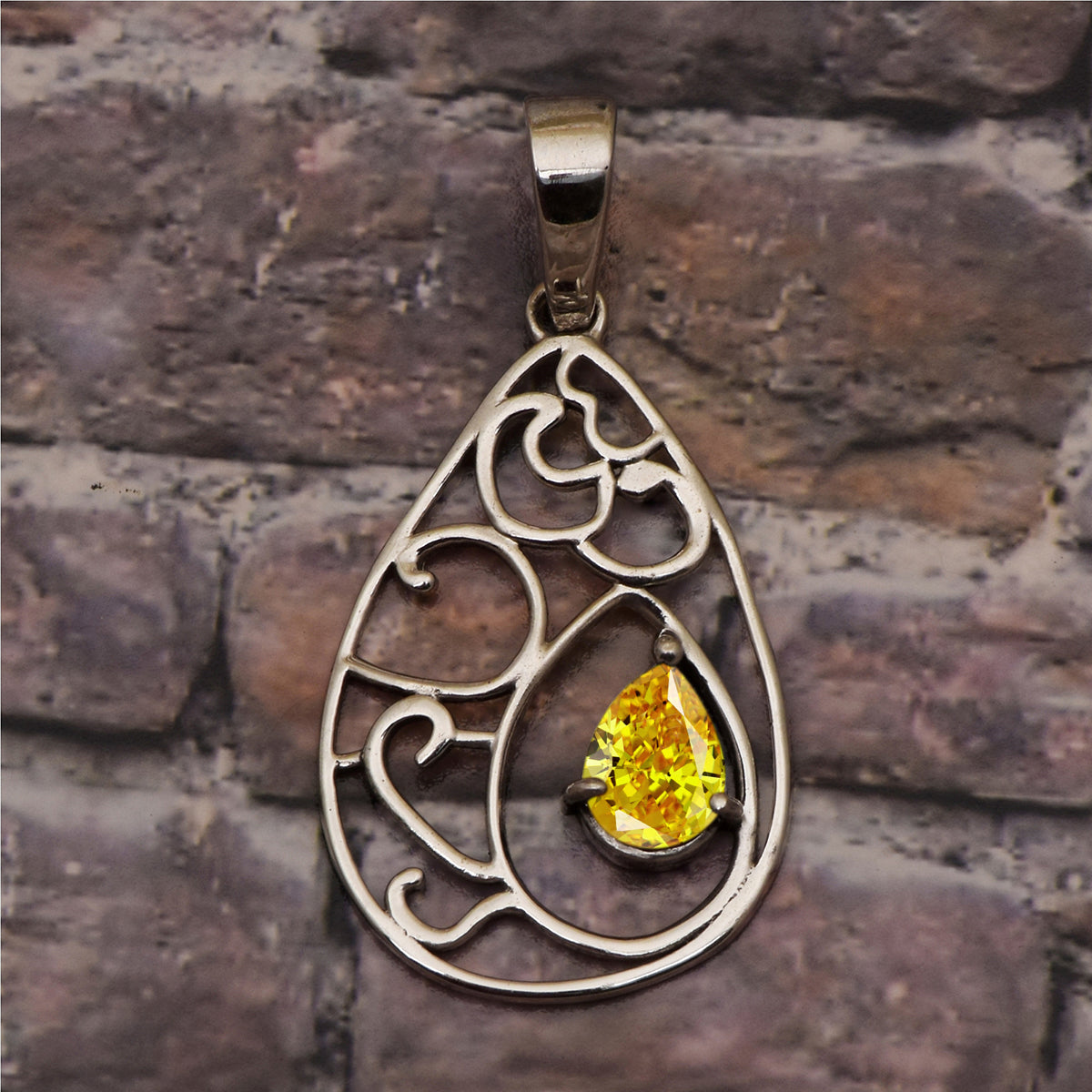 Pear Drop Vintage Multi Choice Gemstone Pendant