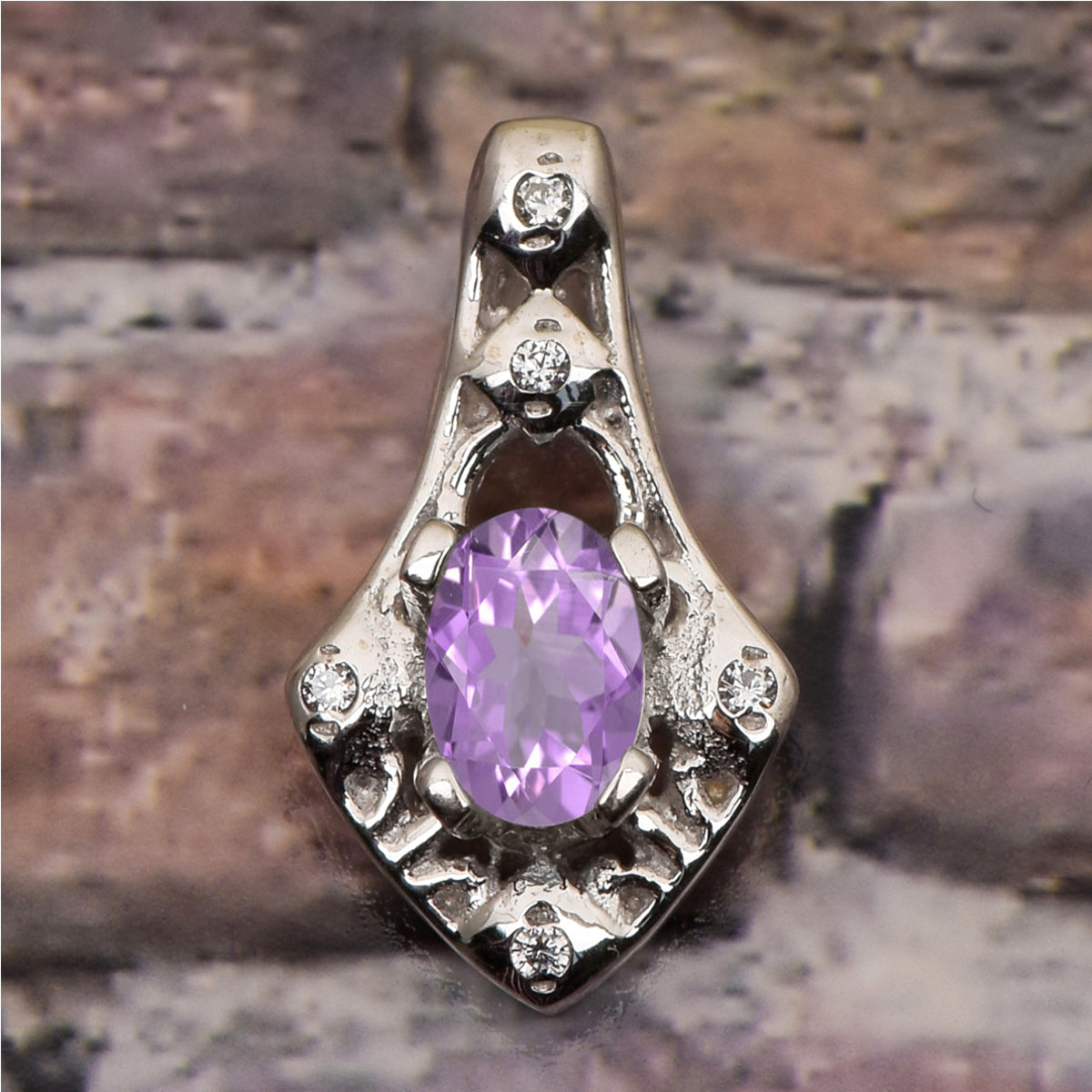 Art Deco Oval Cut Multi Choice Gemstone Pendant