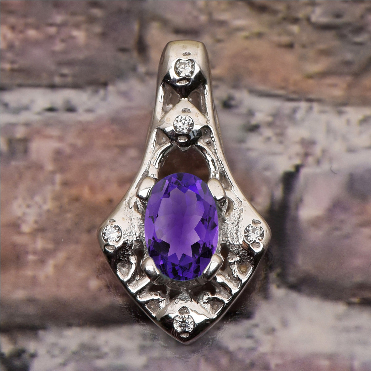 Art Deco Oval Cut Multi Choice Gemstone Pendant