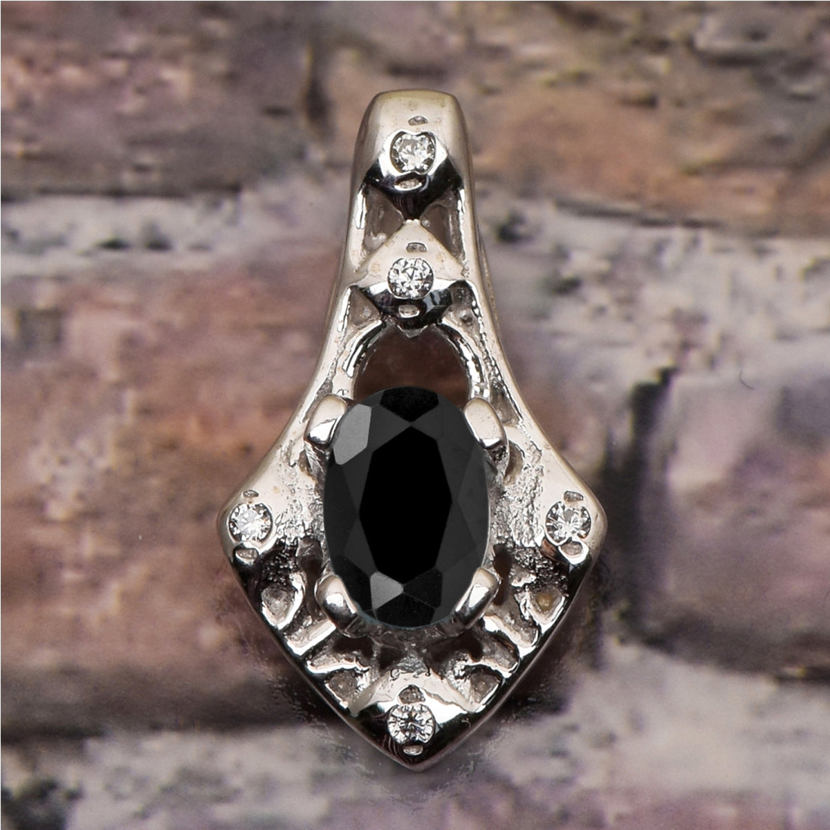 Art Deco Oval Cut Multi Choice Gemstone Pendant