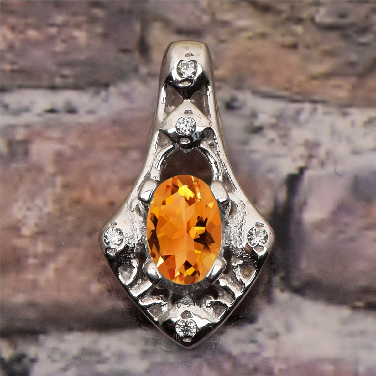 Art Deco Oval Cut Multi Choice Gemstone Pendant