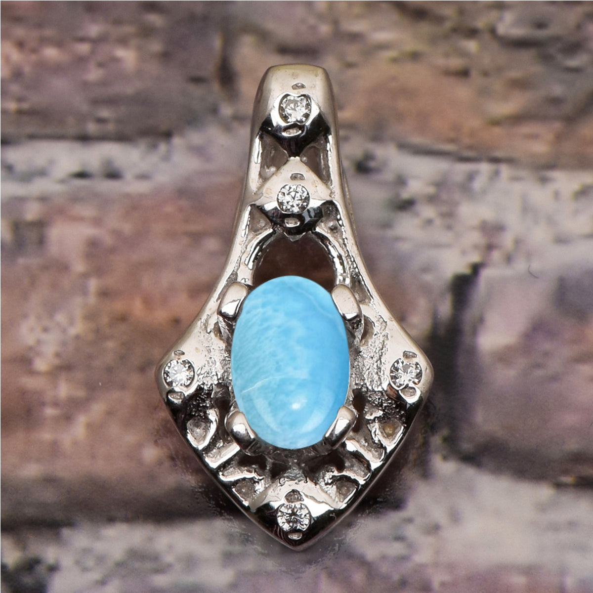 Art Deco Oval Cut Multi Choice Gemstone Pendant
