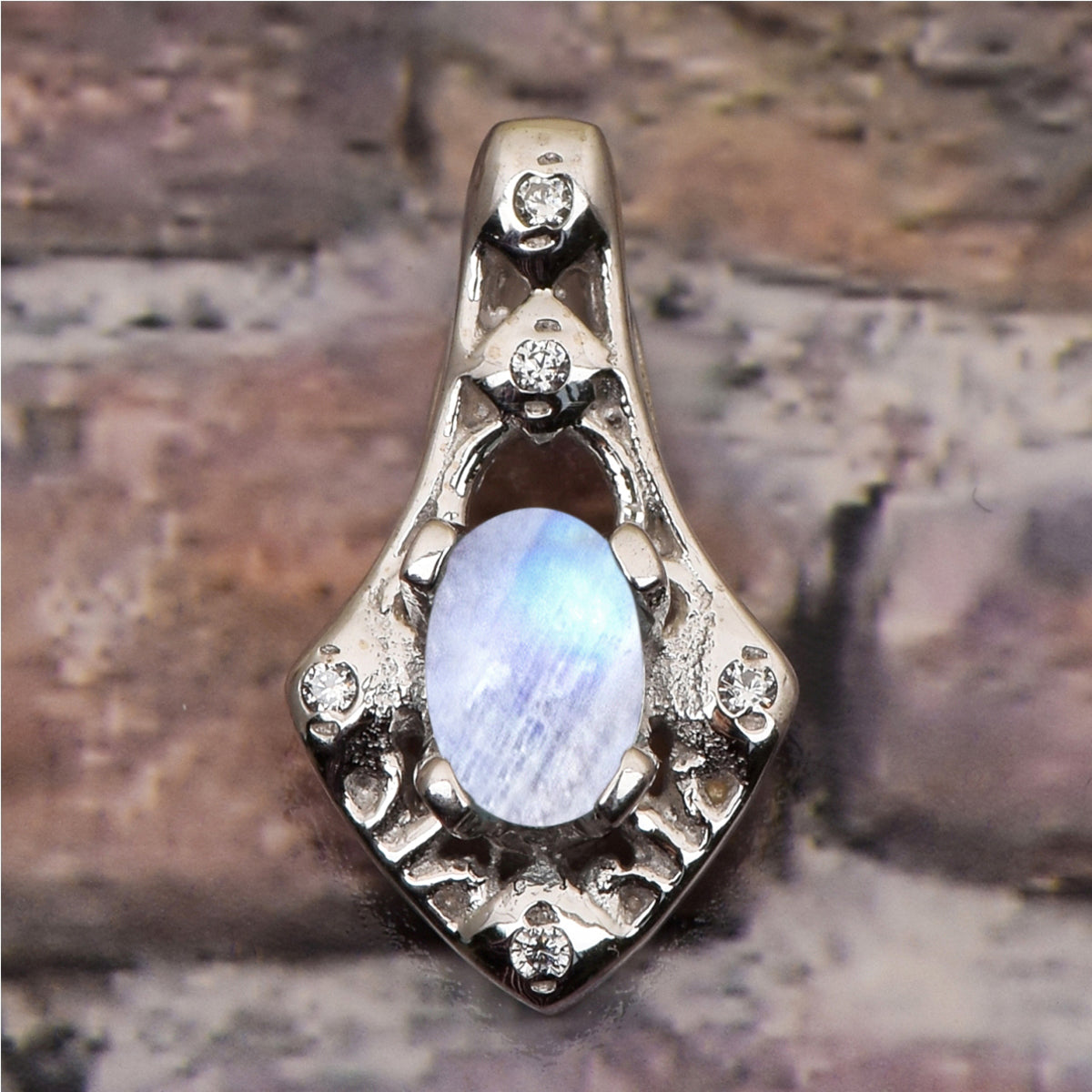 Art Deco Oval Cut Multi Choice Gemstone Pendant