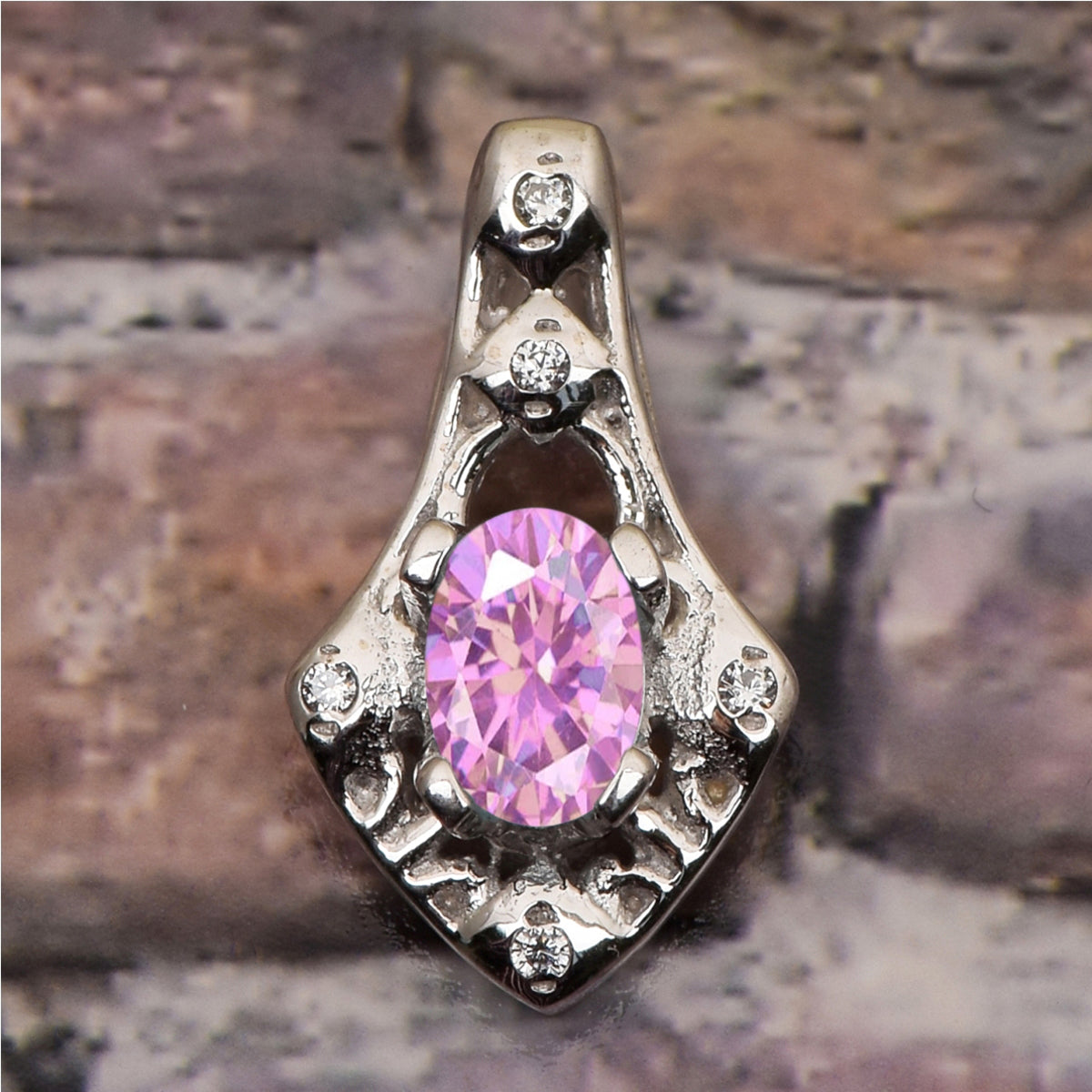 Art Deco Oval Cut Multi Choice Gemstone Pendant