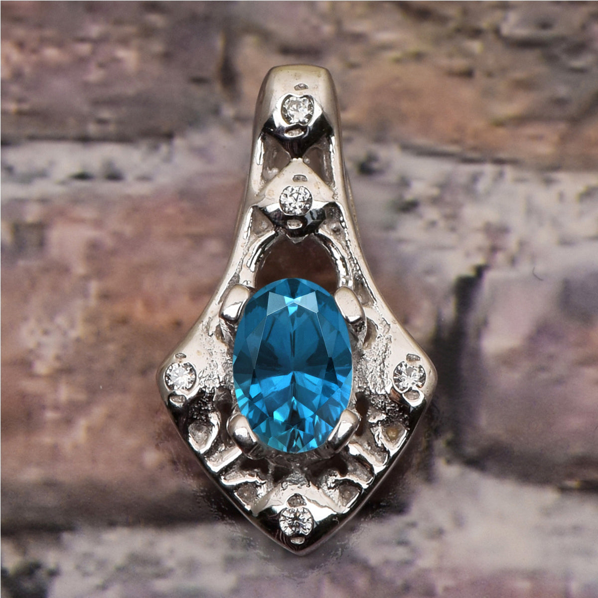 Art Deco Oval Cut Multi Choice Gemstone Pendant